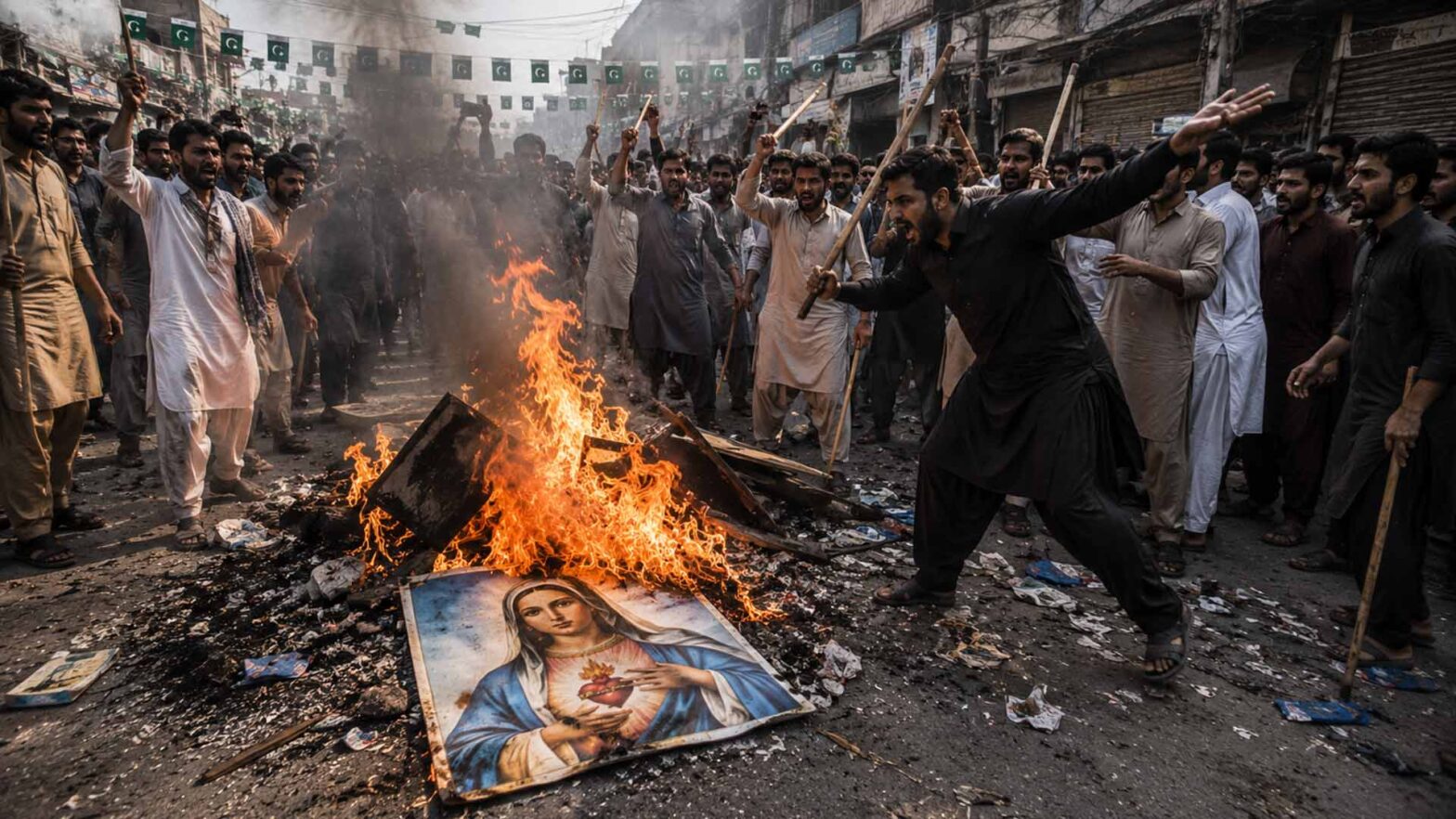 Christliche Gemeinschaft nach Gewalt infolge eines Blasphemievorwurfs in Pakistan – Symbolbild