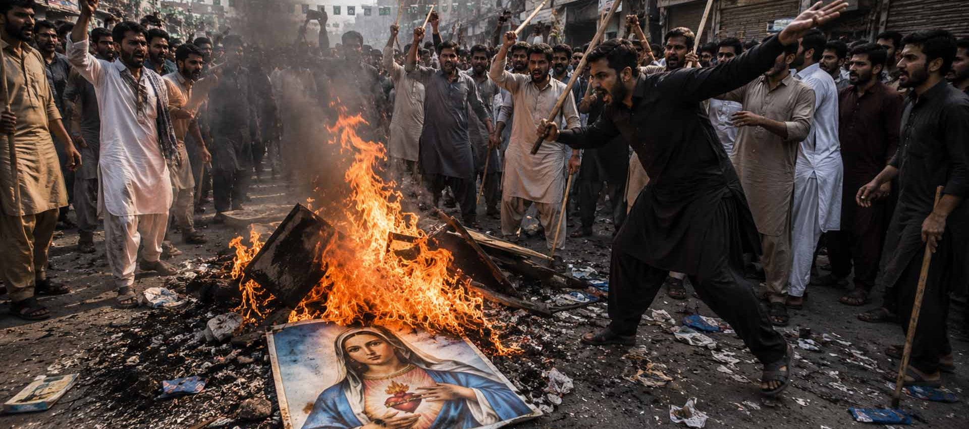 Christliche Gemeinschaft nach Gewalt infolge eines Blasphemievorwurfs in Pakistan – Symbolbild