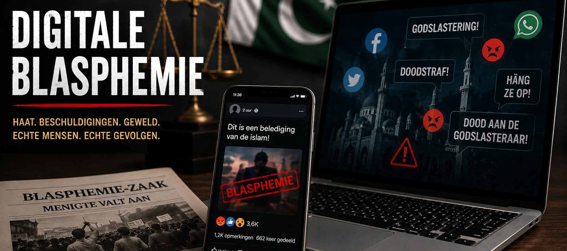 Smartphone mit digitalen Beweismitteln in einem Blasphemieverfahren in Pakistan – Symbolbild